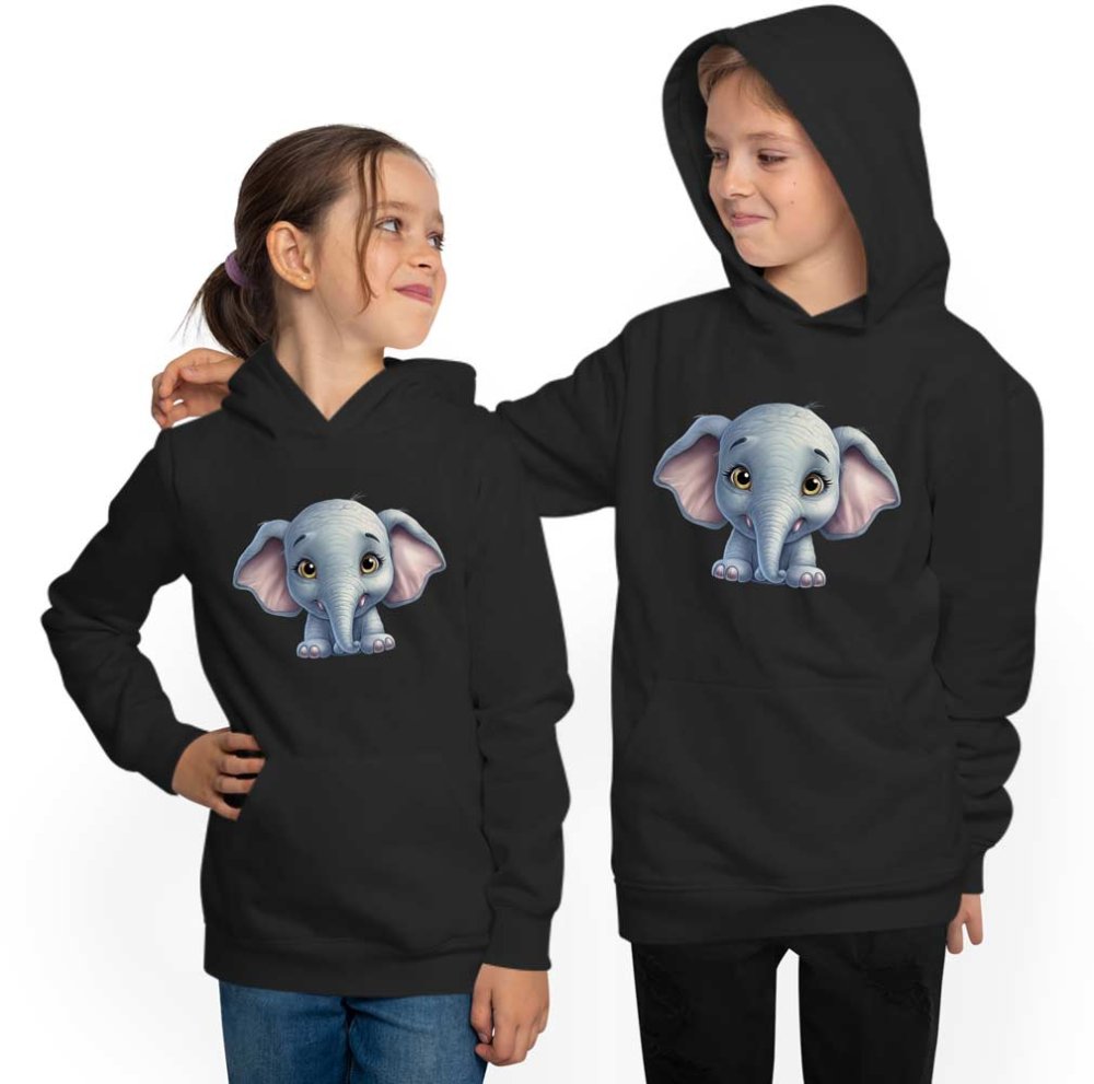 Children's Hooded Sweatshirt Hoodie - Baby Elephant i272